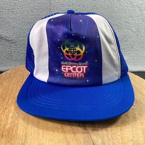 Walt Disney World Epcot Center Vintage Snapback Hat Unisex OSFA Blue Trucker Vtg - Picture 2 of 11